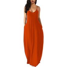 Load image into Gallery viewer, Womens Casual Sleeveless Plus Size Loose Plain Long Maxi Dress with Pockets

