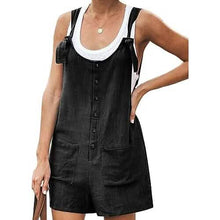 Load image into Gallery viewer, Women's Casual Summer Cotton Linen Rompers Overalls Jumpsuit Shorts
