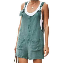 Load image into Gallery viewer, Women's Casual Summer Cotton Linen Rompers Overalls Jumpsuit Shorts
