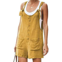 Load image into Gallery viewer, Women's Casual Summer Cotton Linen Rompers Overalls Jumpsuit Shorts
