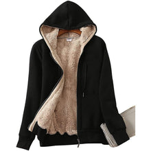 Load image into Gallery viewer, Women's Casual Winter Warm Sherpa Lined Zip Up Hooded Sweatshirt Jacket
