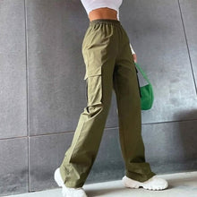 Load image into Gallery viewer, Women's Chinos Cargo Mid Waist Pants
