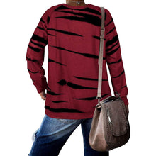 Load image into Gallery viewer, Womens Crewneck Long Sleeve Sweatshirts Striped Casual Tops Printed Loose Pullover Shirts
