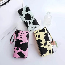 Load image into Gallery viewer, Women's Cute Versatile Faux Leather Cow Print Long Wallet
