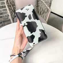 Load image into Gallery viewer, Women's Cute Versatile Faux Leather Cow Print Long Wallet
