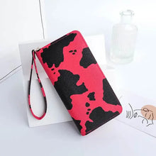 Load image into Gallery viewer, Women's Cute Versatile Faux Leather Cow Print Long Wallet
