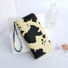 Load image into Gallery viewer, Women's Cute Versatile Faux Leather Cow Print Long Wallet
