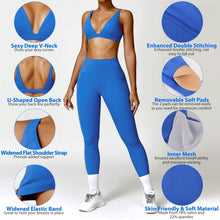 Load image into Gallery viewer, Women's Deep V-Neck U-Shaped Back Sports Bra
