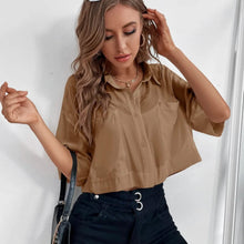 Load image into Gallery viewer, Women's Drop Shoulder Patch Pocket Shirt
