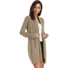 Load image into Gallery viewer, Women's Essential Solid Open Front Long Knited Cardigan Sweater
