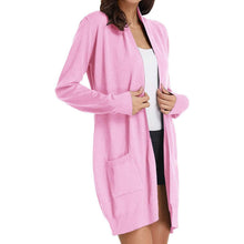 Load image into Gallery viewer, Women's Essential Solid Open Front Long Knited Cardigan Sweater
