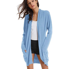 Load image into Gallery viewer, Women's Essential Solid Open Front Long Knited Cardigan Sweater
