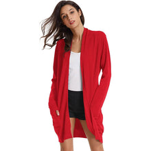 Load image into Gallery viewer, Women's Essential Solid Open Front Long Knited Cardigan Sweater
