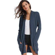 Load image into Gallery viewer, Women's Essential Solid Open Front Long Knited Cardigan Sweater
