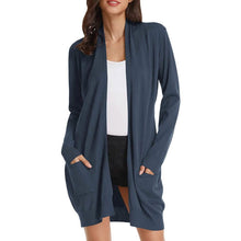 Load image into Gallery viewer, Women's Essential Solid Open Front Long Knited Cardigan Sweater

