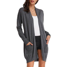Load image into Gallery viewer, Women's Essential Solid Open Front Long Knited Cardigan Sweater
