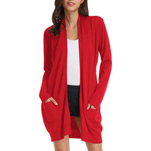 Load image into Gallery viewer, Women's Essential Solid Open Front Long Knited Cardigan Sweater
