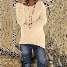 Load image into Gallery viewer, Women's Fashion Autumn and Winter Long Sleeve Knitted Sweaters Solid Color Warm Pullover Tops

