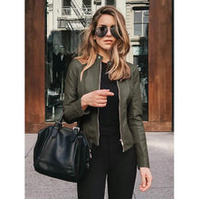 Load image into Gallery viewer, Women's Faux Leather Jacket
