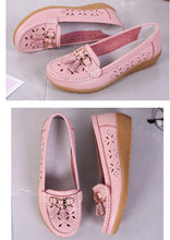 Load image into Gallery viewer, Womens Flats Summer Genuine Leather Shoes Low Heels Slip On Casual Flat Shoes Women's Espadrilles Casual Shoes Spring Comfortable Strong Design
