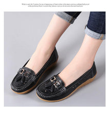 Load image into Gallery viewer, Womens Flats Summer Genuine Leather Shoes Low Heels Slip On Casual Flat Shoes Women's Espadrilles Casual Shoes Spring Comfortable Strong Design
