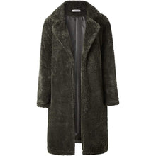 Load image into Gallery viewer, Women's Fuzzy Fleece Lapel Open Front Long Cardigan Coat
