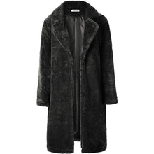 Load image into Gallery viewer, Women's Fuzzy Fleece Lapel Open Front Long Cardigan Coat
