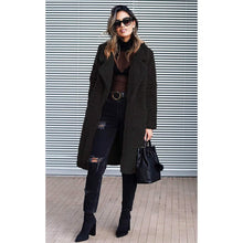 Load image into Gallery viewer, Women's Fuzzy Fleece Lapel Open Front Long Cardigan Coat
