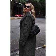 Load image into Gallery viewer, Women's Fuzzy Fleece Lapel Open Front Long Cardigan Coat
