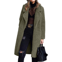 Load image into Gallery viewer, Women's Fuzzy Fleece Lapel Open Front Long Cardigan Coat
