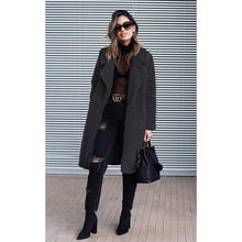 Load image into Gallery viewer, Women's Fuzzy Fleece Lapel Open Front Long Cardigan Coat
