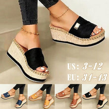 Load image into Gallery viewer, Womens High Heels Sandal Thick Bottom Casual Summer Sandals Woman Platform Casual Flip Flops Summer Beach Sandals Elegant Slippers High Heel Platform Sandals
