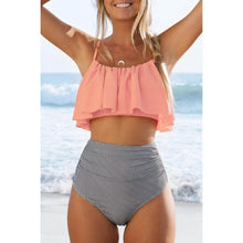 Load image into Gallery viewer, Women's High Waisted Falbala Bikini Set
