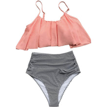 Load image into Gallery viewer, Women's High Waisted Falbala Bikini Set
