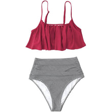 Load image into Gallery viewer, Women's High Waisted Falbala Bikini Set
