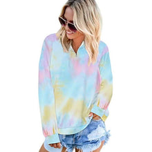 Load image into Gallery viewer, Women's Hoodie Pullover Quarter Zip Tie Dye
