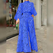Load image into Gallery viewer, Women's Jumpsuit Pocket Print Floral Stand Collar Streetwear
