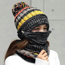 Load image into Gallery viewer, Women's Knitted Hat Scarf Mask Set
