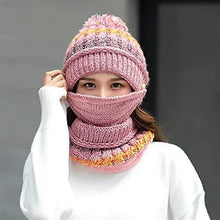 Load image into Gallery viewer, Women's Knitted Hat Scarf Mask Set
