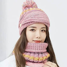 Load image into Gallery viewer, Women's Knitted Hat Scarf Mask Set
