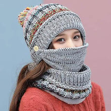 Load image into Gallery viewer, Women's Knitted Hat Scarf Mask Set
