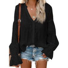 Load image into Gallery viewer, Women's Lace Crochet V-Neck Top

