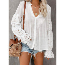 Load image into Gallery viewer, Women's Lace Crochet V-Neck Top

