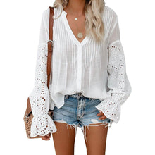 Load image into Gallery viewer, Women's Lace Crochet V-Neck Top

