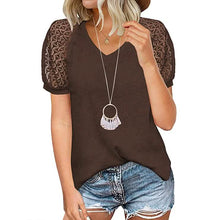 Load image into Gallery viewer, Women's Lace Short Sleeve V-Neck Top
