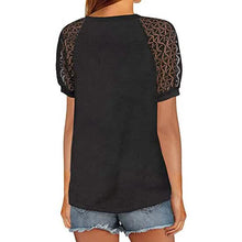 Load image into Gallery viewer, Women's Lace Short Sleeve V-Neck Top
