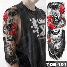 Load image into Gallery viewer, Womens Large Waterproof Temporary Sticker Tattoo Tiger Fox Luxury Design From Wonderland
