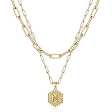 Load image into Gallery viewer, Women's Layered Initial Necklace Letter Pendant
