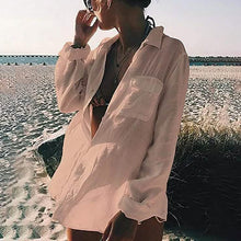 Load image into Gallery viewer, Women's Long Sleeve Beach Shirt Blouse
