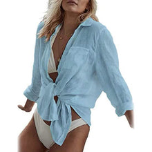 Load image into Gallery viewer, Women's Long Sleeve Beach Shirt Blouse

